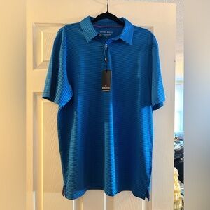 Michel Rouen NWT Blue Striped Golf Shirt - Size Large